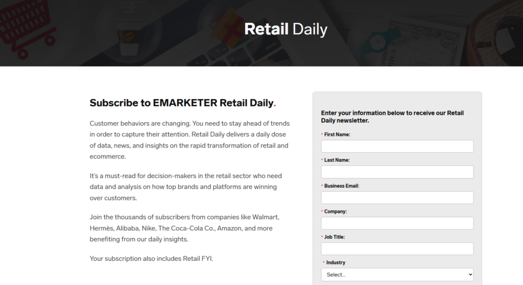 EMARKETER Retail Daily-nyhedsbrev