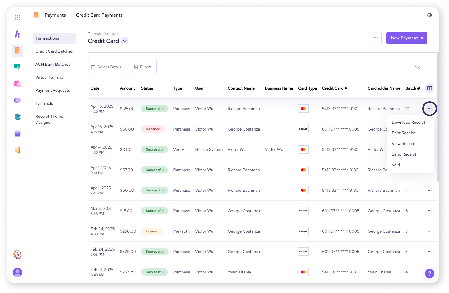 Skærmbillede af Helcims rapporteringsdashboard
