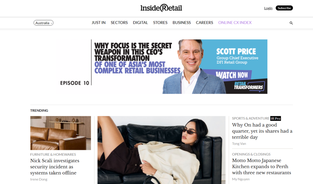 Inside Retail Australias websted