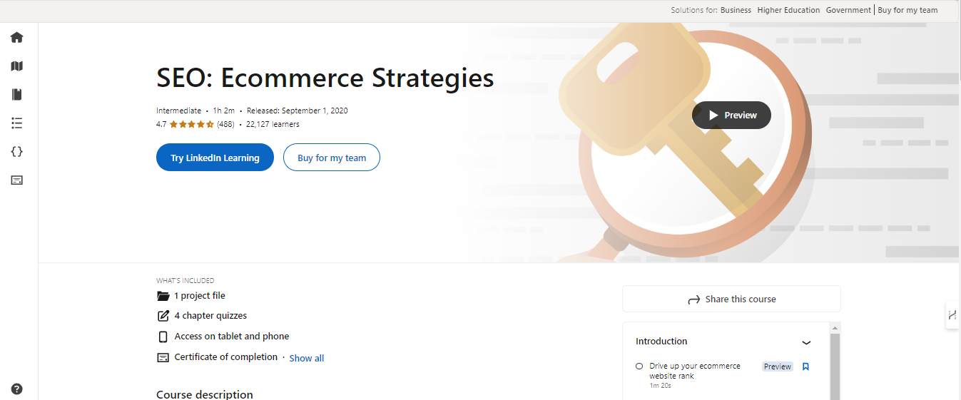 SEO: strategier for e-handel fra LinkedIn Learning