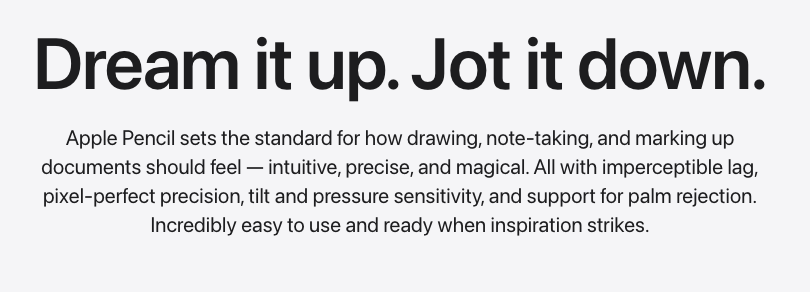 screenshot di Apple Pencil