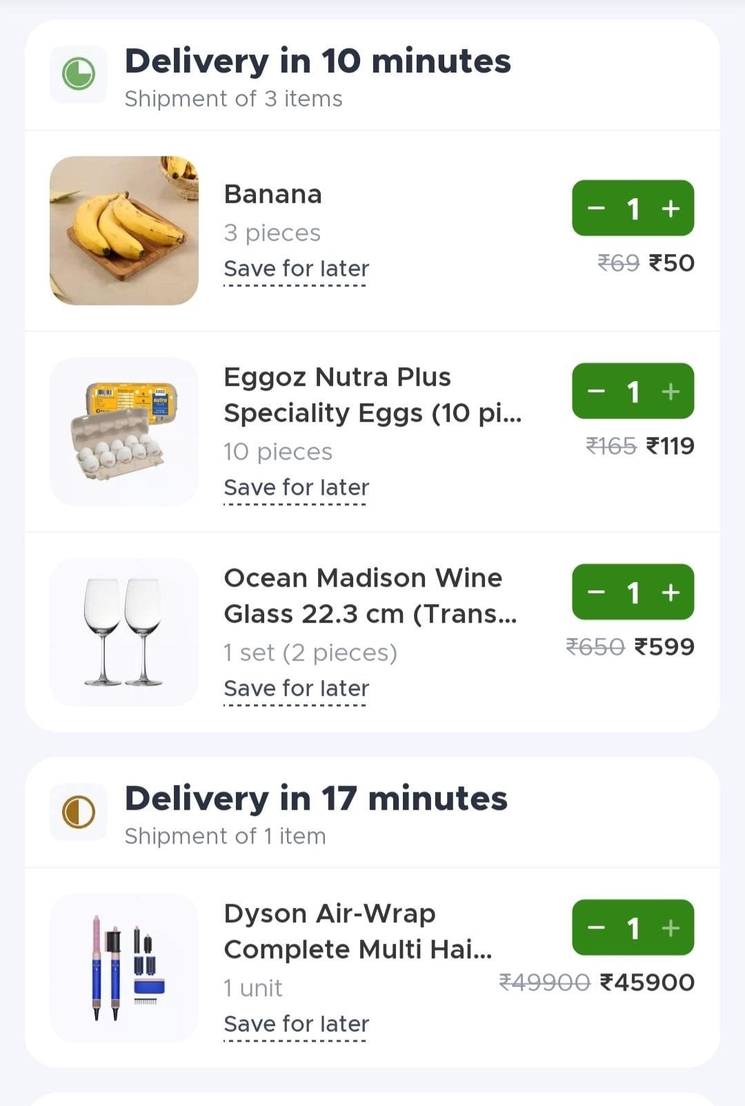 blinkit cart screenshot