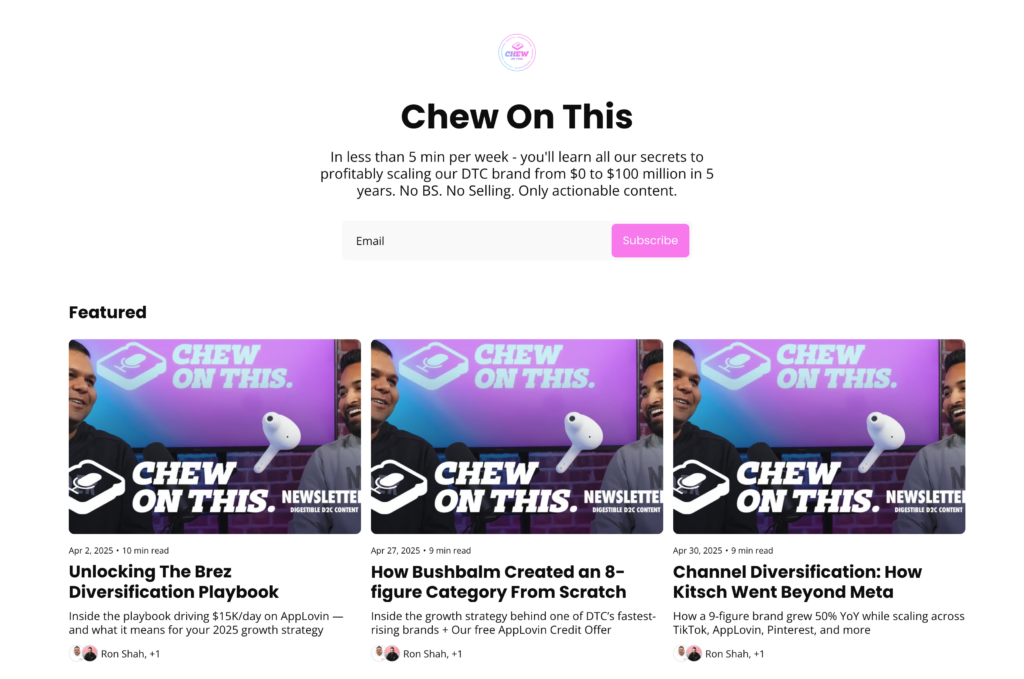 Chew On This-nyhedsbreve