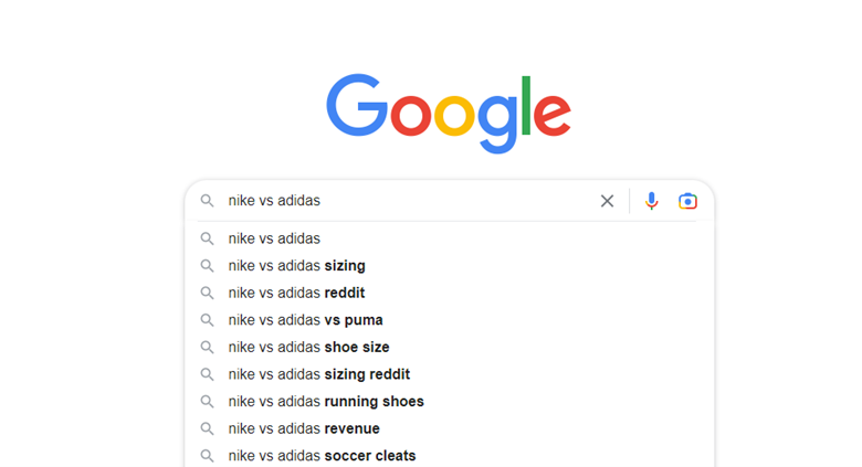 skærmbillede af almindelige Google-søgefraser