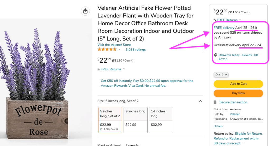 skærmbillede af kundeservice fra Amazon