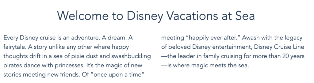 screenshot di una vacanza Disney