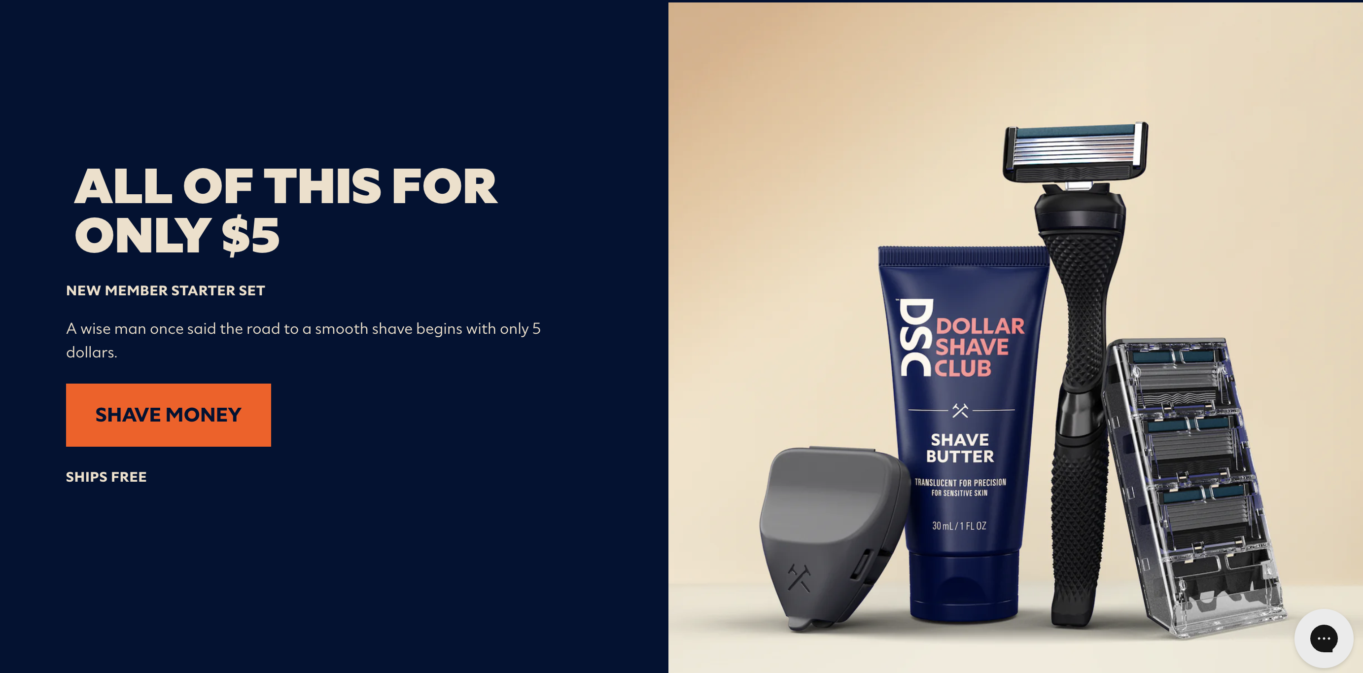 betalingsbehandling for Dollar Shave Clubs abonnementsbrand