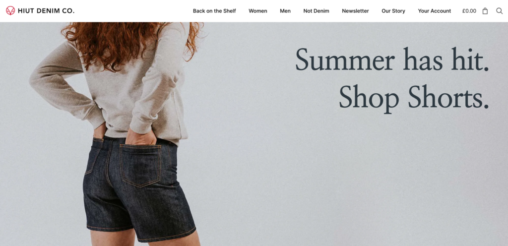 skærmbillede af hiut denim co