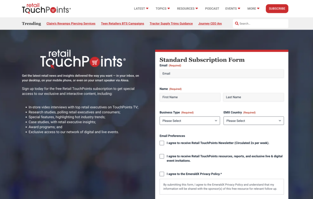 Nyhedsbreve fra Retail TouchPoints