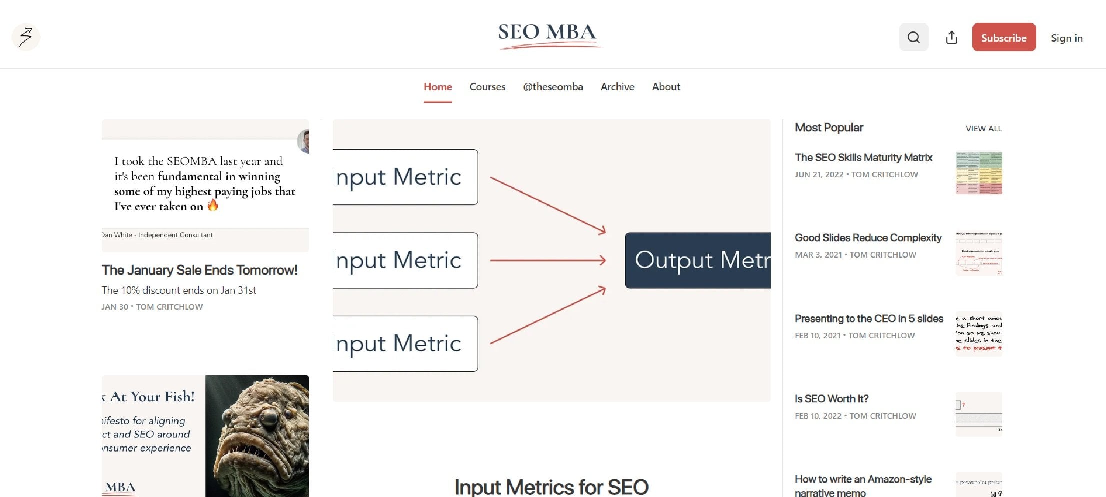 Nettstedet til The SEO MBA-nyhetsbrevet