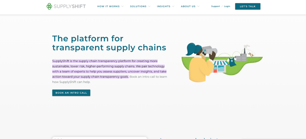 Skærmbillede af SupplyShifts websted