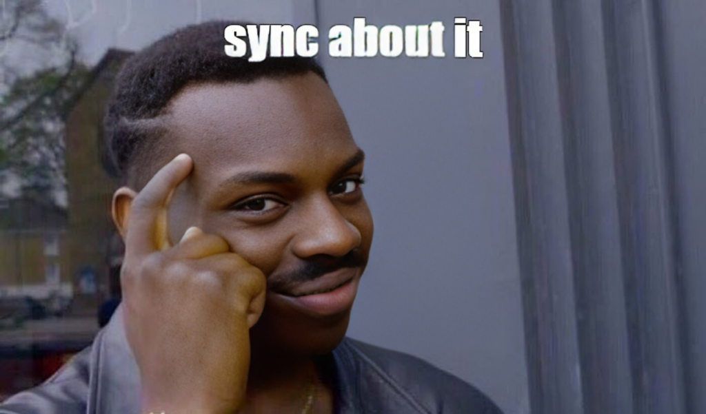 meme sobre la sincronización