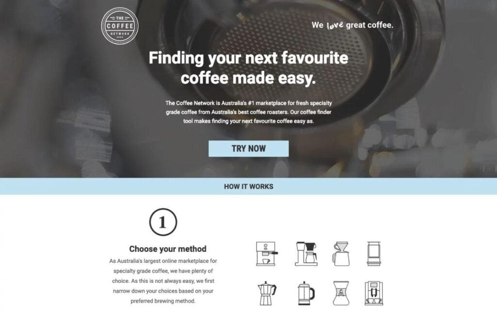 skjermbilde av The Coffee Network