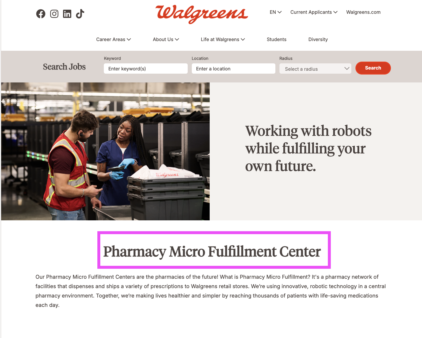 skjermbilde av Walgreens' MFC