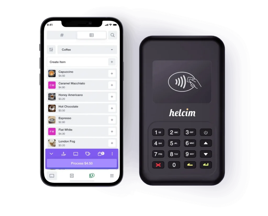 Helcims mobile POS-brugerflade
